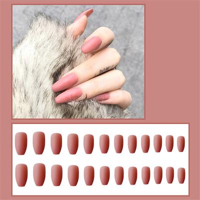 Sensual Scrub Ballet Nail Matte Coffin Nail Wear Nail Nail Piece Trapezoidal Fake Nail Finished Product