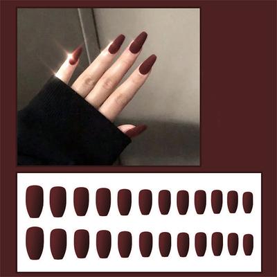 Sensual Scrub Ballet Nail Matte Coffin Nail Wear Nail Nail Piece Trapezoidal Fake Nail Finished Product