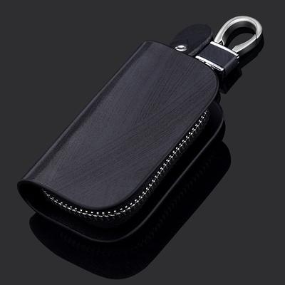 Premium Genuine Leather Remote Car Key Case - Key Fob Protector and Keychain Holder with Zipper Bag for Car Accessories