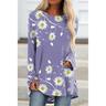 Women's Tunic T shirt Tee Tunic Shirts Floral Print Daily Weekend Tunic Basic Long Sleeve Round Neck Blue Fall Winter