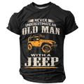 Car Old Man Men's Casual Street Style 3D Print T shirt Tee Sports Outdoor Holiday Going out T shirt Black Blue Brown Short Sleeve Crew Neck Shirt Spring Summer Clothing Apparel S M L XL 2XL