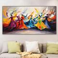 Large Dancing Girl's Painting on Canvas Handpainted Wall Decor Colorful Women Wall Art Extra Large Canvas Modern Home Decoration Dancer Canvas Art Home Room Decor No Frame