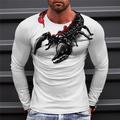 Men's T shirt Tee Animal Graphic Prints Scorpion Crew Neck A B C Black White 3D Print Outdoor Street Long Sleeve Print Clothing Apparel Sports Designer Basic Casual