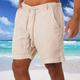 Men's Shorts Linen Shorts Summer Shorts Beach Shorts Drawstring Elastic Waist Plain Breathable Soft Short Daily Linen / Cotton Blend Streetwear Casual / Sporty White Blue Micro-elastic