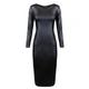 Women's Bodycon Sheath Dress Mini Dress Black Long Sleeve Pure Color Ruched Fall Winter Autumn Crew Neck Stylish Winter Dress Fall Dress Slim 2023 S M L XL XXL