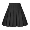 Women's A Line Above Knee High Waist Skirts Pleated Solid Colored Homecoming Casual Daily Spring Fall Polyester Fashion Apricot Black Brown Grey