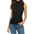 Women's Tank Top Plain Casual Black Sleeveless Fashion High Neck Spring Summer