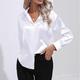 Shirt Blouse Women's White Blue Brown Solid Color Button Daily Daily Basic Neon Bright Shirt Collar Regular Fit M / M