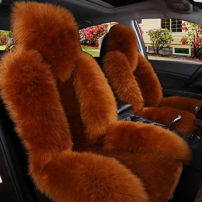 1PC New Sheepskin Fur Car Seat Cover Universal Wool Car Cushion Case Cover Front Car Seat Cover Car Accessories Car Seats Car-styling Car Interior Christmas Gift