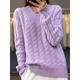 Women's Pullover Sweater Jumper V Neck Cable Knit Knit Oversized Fall Winter Regular Outdoor Daily Going out Stylish Casual Soft Long Sleeve Solid Color Black Camel Purple S M L