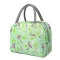 Men's Women's Lunch Bag Oxford Cloth Aluminum Foil Outdoor Office Daily Zipper Print Tiered Insulated Large Capacity Waterproof Solid Color Striped Flamingos Leaf Grey Flamingo Green flamingo