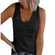 Women's Tank Top Going Out Tops Henley Shirt Vest Plain Casual Daily Holiday Black White Pink Button Sleeveless Streetwear Basic Beach V Neck Regular Fit