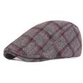 Men's Flat Cap Tweed Cap Red Blue Woolen Print Streetwear Stylish 1920s Fashion Outdoor Daily Going out Lattice Warm