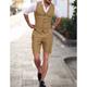 Sky Blue Men's Wedding Linen Suits Summer Beach Vest Shorts Sets Casual Sleeveless Waistcoat 2 Piece Solid Colored Tailored Fit 2024