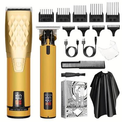 Professional Hair Clippers For Men Cordless Zero Gap T-Blade Trimmer Set Hair Cutting Machine Tool Father's Day Gift Birthday Gift gift set