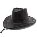 Western Cowboy Hat for Men and Women Wide Brim Cowboy Cowgirl Hats Authentic Gunslinger Hat Retro Vintage Style Jazz Hat with Windproof Rope