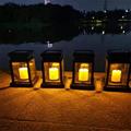 1/2pcs Solar Pathway Lantern Outdoor Lawn Light Patio Hanging Decoration Landscape Courtyard Garden LED Atmosphere Candle Light Christmas Lamp