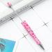 Yeahmol 10 Pieces Beadable Pens with Refills DIY Beaded Pens Bulk Bead Pen Black Ink Ballpoint Rollerball for Kids Students Office School Supplies Printed 4 Pink Bow Tie Y05M2O0E