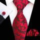 3Pcs/set Men's Plaid Formal Tie Three Piece Suit Including Tie Pocket Towel Cufflinks