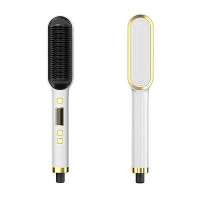 Professional Hair Straightener Curling Comb Hair Comb Hair Straightener Brush Electric Rod Hot Comb Hair Brush Professional Hot Heating Hair Comb Brush Straightening Curler Brush Styling Tool