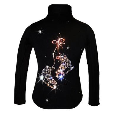 Figure Skating Fleece Jacket Women's Girls' Ice Skating Jacket Top Black Stretchy Training Competition Skating Wear Thermal Warm Crystal / Rhinestone Long Sleeve Ice Skating Figure Skating