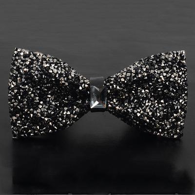 Men's Party Bow Tie Bow Fashion men's diamond-studded star bow tie bow trendy party Accessories Men Luxury Sparkling Diamante Bowties Silver crystal and gem bow tie