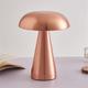 Nordic Led Gold Table Lamp for Bar Hotel Decoration Mushroom Rechargeable Desktop Night Lights 3color Touch Switch Bedside Lamp