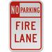 Traffic & Warehouse Signs - No Parking Fire Lane Sign 1 - Weather Approved Aluminum Street Sign 0.04 Thickness - 18 X 24