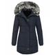 Women's Parka Puffer Jacket Winter Coat Zip up Hooded Coat with Fur Collar Thermal Warm Heated Coat Fall Outerwear with Pockets Classic Long Sleeve Black White