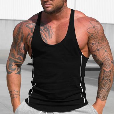 Men's Tank Top Tank Undershirt Crew Neck Sleeveless Sport Casual Daily Gym Breathable Soft Plain Black White Activewear Fashion Basic