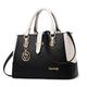Women's Handbag Crossbody Bag Satchel Top Handle Bag PU Leather Daily Zipper Chain Solid Color Color Block Wine Black White