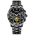 BINBOND Luxury Men's Sports Quartz Watch Classic Sapphire Stainless Steel Analog Quartz Wristwatch for Man Original Quartz Chronograph Waterproof Luminous Male Clock
