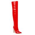 Women's Boots Valentines Gifts Sexy Boots Heel Boots Party Daily Solid Colored Over The Knee Boots Thigh High Boots Stiletto Heel Pointed Toe Patent Leather Zipper Black White Red