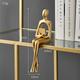 Golden Abstract Figure Ornament Decorative Objects Resin Modern Contemporary for Home Decoration Gifts 1pc