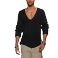 Men's Sweater Pullover Sweater Jumper Ribbed Knit Knitted V Neck Daily Wear Vacation Clothing Apparel Spring Fall Gray 5XL