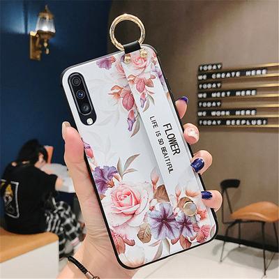 Phone Case For Samsung Galaxy S24 S23 S22 S21 S20 Plus Ultra A54 A34 A14 Note 20 Ultra 10 Plus A53 A32 A52 Back Cover Fashion with Wrist Strap Kickstand Flower TPU