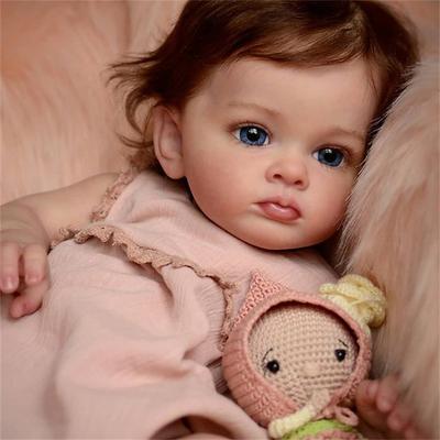 24 inch Reborn Baby Doll Finished Reborn Toddler Girl Doll Tutti Hand Paint Doll High Quality 3D skin multiple Layers Painting Visible Veins for Christmas Gifts