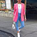 Women's Blazer Solid Color Classic Work Long Sleeve Casual Work Office Open Front Blazer Jacket Cardigan Solid Color with Pockets