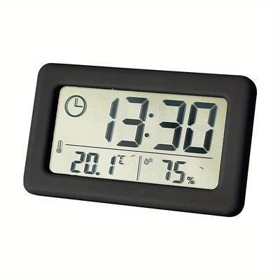 LCD Digital Clock Mute Desktop Clock Temperature Sensor Battery Powered LED Electronic Alarm Clocks Bedroom Indoor Wall Clocks