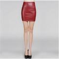 Women's Pencil Bodycon Work Skirts Mini High Waist Skirts Solid Colored Holiday Casual Daily Summer PU Faux Leather Sexy Black Red Brown