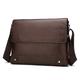 Men's Crossbody Bag Shoulder Bag Messenger Bag PU Leather Daily Holiday Zipper Adjustable Large Capacity Waterproof Solid Color Dark Brown Black Khaki