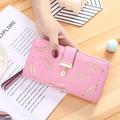 Women's Clutch Wallet Coin Purse Credit Card Holder Wallet PU Leather Shopping Daily Holiday Pendant Zipper Hollow-out Leaves Wine Pink Black