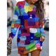 Women's Sweatshirt Dress Winter Dress Graffiti Print Crew Neck Mini Dress Fashion Streetwear Outdoor Daily Long Sleeve Loose Fit Red Navy Blue Blue Fall Winter S M L XL XXL