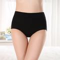 Women's Basic Comfort Pure Color Brief Micro-elastic High Waist Pink M / 1 PC / Cotton