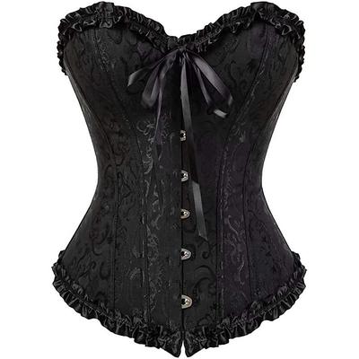 Corset Women's Plus Size Corsets Corsets Country Sexy Lady Sweetheart Tummy Control Push Up Jacquard Abstract Flower Hook Eye Lace Up Nylon / Cotton Wedding Special Home Outfits