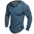 Men's T shirt Tee Tee Long Sleeve Shirt Plain Slim Pleated Crew Neck Street Vacation Long Sleeve Pleated Sleeve Clothing Apparel Designer Basic Modern Contemporary