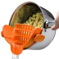 Pasta Strainer for Kitchen, Pot Strainer Clip on Strainer Colander Silicone and Colanders for Spaghetti Noodle Food Pan