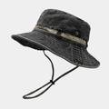 Men's Unisex Bucket Hat Sun Hat Fishing Hat Boonie hat Hiking Hat Black Dark Green Cotton Cycling / Bike Quick Dry