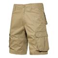 Men's Cargo Shorts Summer Shorts Casual Shorts Pocket Multi Pocket High Rise Solid Colored Wearable Outdoor Knee Length Outdoor Casual Classic Formal Black Yellow High Waist Inelastic