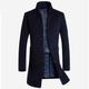 Men's Winter Coat Wool Coat Overcoat Business Casual Fall Wool Outerwear Clothing Apparel Basic Solid Colored Stand Collar Single Breasted One-button